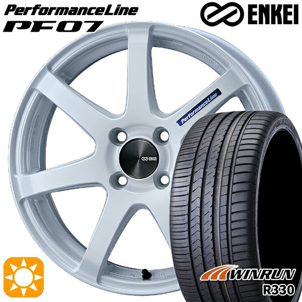 【取付対象】165/45R16 74V XL ウィンラン R330 ENKEI エンケイ パフォーマンスライン PF07 パールホワイト 16インチ 5.0J 4H100 サマータイヤホイールセット