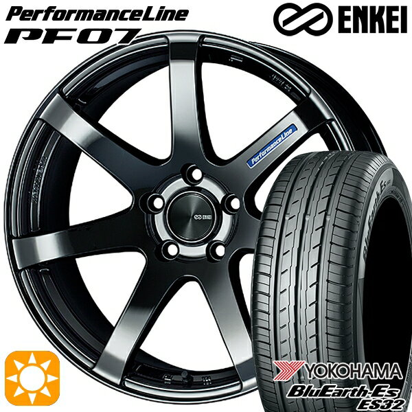 【最大2,000円OFFクーポン】215/40R18 85W ヨコハマ ブルーアース ES32 ENKEI エンケイ パフォーマンスライン PF07 SBK 18インチ 7.5J 5H100 サマータイヤホイールセット