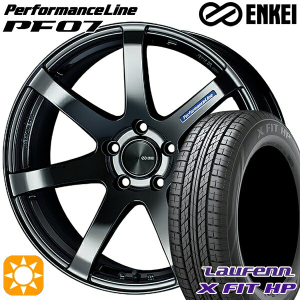 【取付対象】225/55R18 98V ラウフェン X FIT HP LA41 ENKEI エンケイ パフォーマンスライン PF07 SBK 18インチ 7.5J 5H114.3 サマータイヤホイールセット