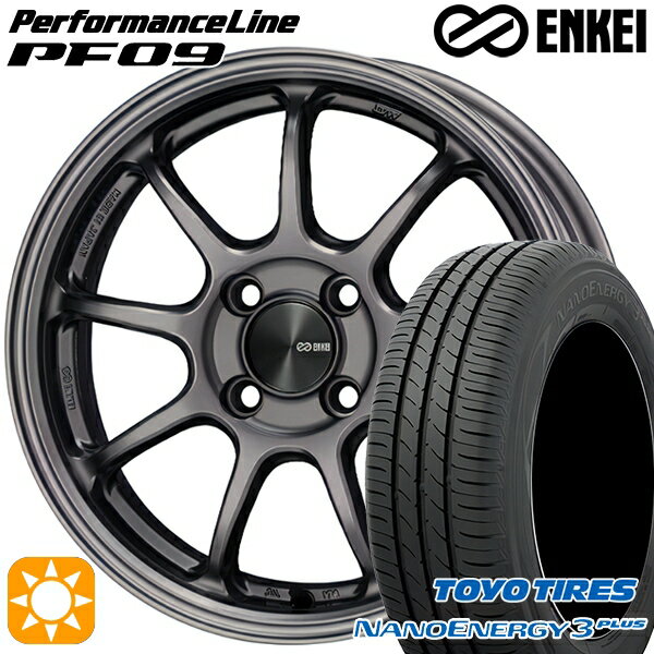 【取付対象】195/45R16 80W トーヨー ナノエナジー3プラス ENKEI エンケイ パフォーマンスライン PF09 ダークシルバー 16インチ 6.5J 4H100 サマータイヤホイールセット