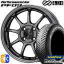 アクア ヤリス 195/50R16 84H グッドイヤー ベクター フォーシーズンズ ENKEI エンケイ パフォーマンスライン PF09 16インチ 6.5J 4H100 ダークシルバー オールシーズンタイヤホイールセット