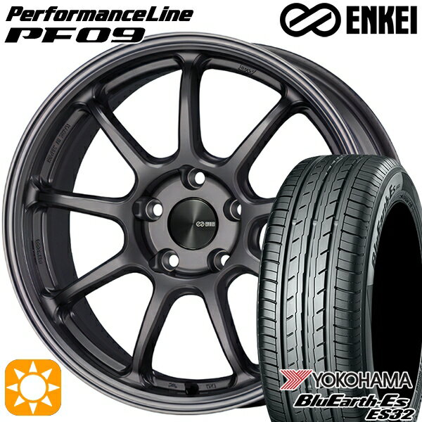 【取付対象】215/40R18 85W ヨコハマ ブルーアース ES32 ENKEI エンケイ パフォーマンスライン PF09 ダークシルバー 18インチ 7.5J 5H100 サマータイヤホイールセット