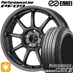 【取付対象】ベンツ Eクラス/Vクラス 225/55R17 97W ブリヂストン レグノ GRV2 ENKEI エンケイ パフォーマンスライン PF09 ダークシルバー 17インチ 7.5J 5H112 サマータイヤホイールセット