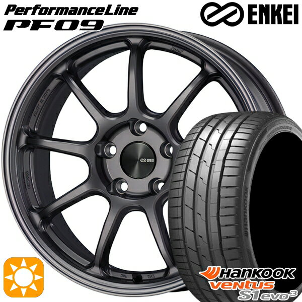 【取付対象】225/45R18 95Y XL ハンコック veNtus S1 evo3 K127 ENKEI エンケイ パフォーマンスライン PF09 ダークシルバー 18インチ 7.5J 5H114.3 サマータイヤホイールセット