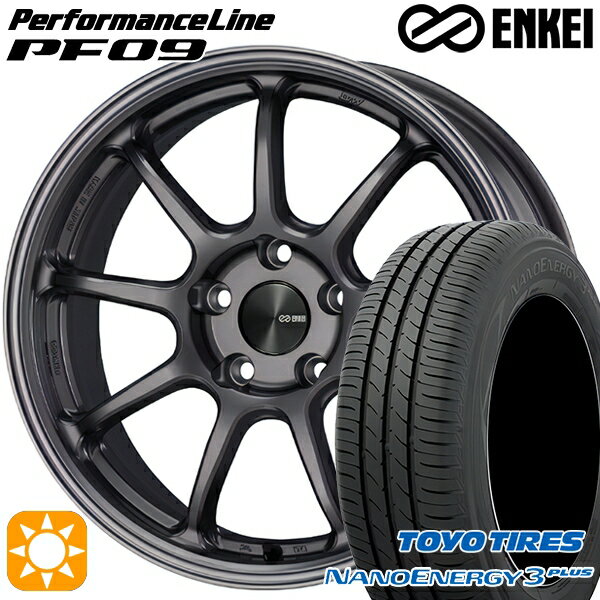 【取付対象】215/40R18 85W トーヨー ナノエナジー3プラス ENKEI エンケイ パフォーマンスライン PF09 ダークシルバー 18インチ 7.5J 5H114.3 サマータイヤホイールセット