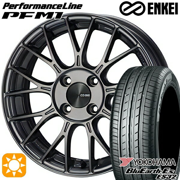 【取付対象】165/50R15 73V ヨコハマ ブルーアース ES32 ENKEI エンケイ パフォーマンスライン PFM1 ダークシルバー 15インチ 5.0J 4H100 サマータイヤホイールセット