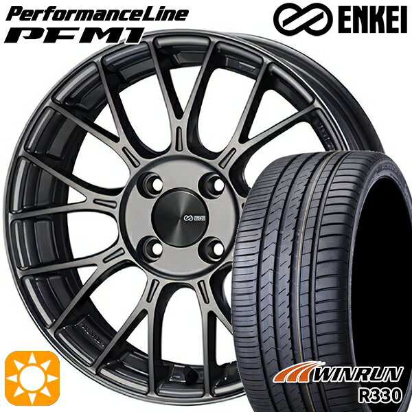 【取付対象】165/50R16 77V XL ウィンラン R330 ENKEI エンケイ パフォーマンスライン PFM1 ダークシルバー 16インチ 5.5J 4H100 サマータイヤホイールセット