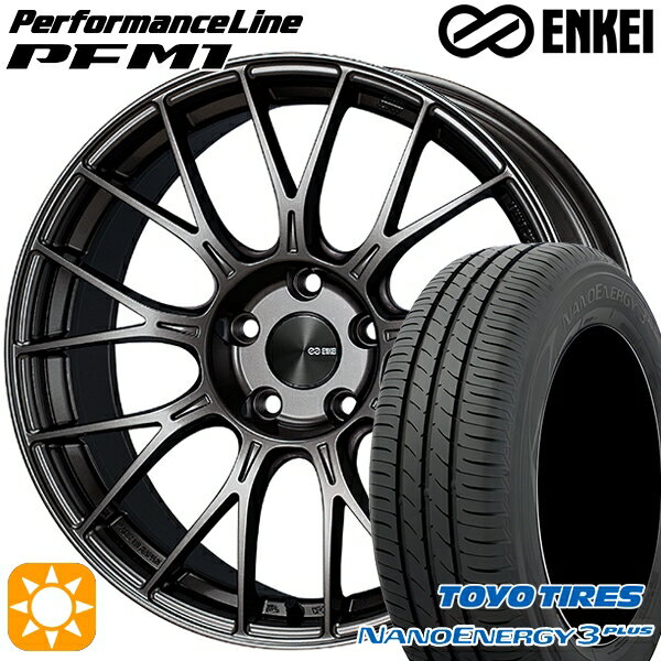 【取付対象】215/50R17 91V トーヨー ナノエナジー3プラス ENKEI エンケイ パフォーマンスライン PFM1 ダークシルバー 17インチ 7.0J 5H114.3 サマータイヤホイールセット