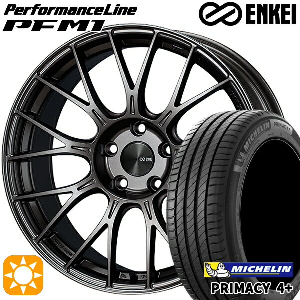 【取付対象】225/55R17 101W XL ミシュラン プライマシー4プラス ENKEI エンケイ パフォーマンスライン PFM1 ダークシルバー 17インチ 7.5J 5H114.3 サマータイヤホイールセット