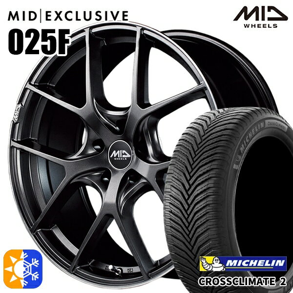 アイシス ノア 215/45R17 91Y XL ミシュラン クロスクライメート2 MID RMP 025F セミグロスGM/リムDCロゴMC 17インチ 7.0J 5H114.3 オールシーズンタイヤホイールセット