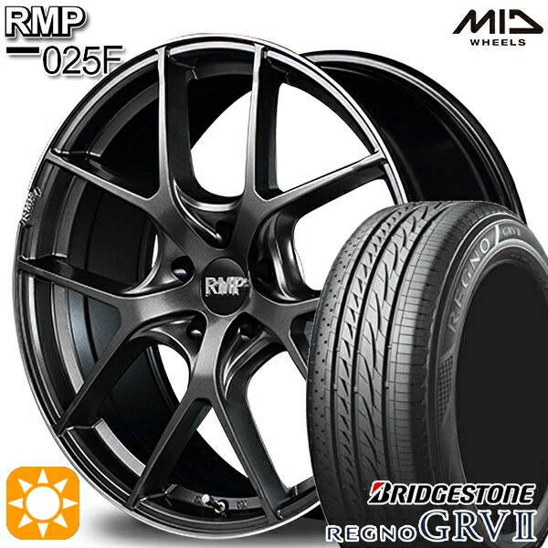 【取付対象】リーフ レヴォーグ 215/50R17 95V XL ブリヂストン レグノ GRV2 MID RMP 025F セミグロスGM/リムDCロゴMC 17インチ 7.0J 5H114.3 サマータイヤホイールセット