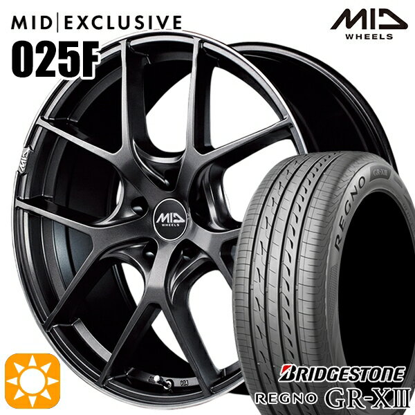 【取付対象】アクセラ アテンザ 215/45R18 93W XL ブリヂストン レグノ GR-X3 MID RMP 025F セミグロスGM/リムDCロゴMC 18インチ 7.0J 5H114.3 サマータイヤホイールセット