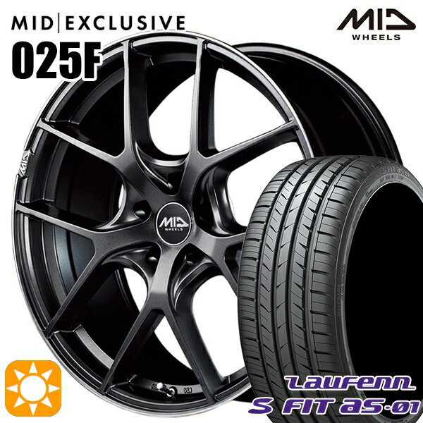 【取付対象】225/45R18 91W ラウフェン S FIT aS-01 LH02 MID RMP 025F セミグロスGM/リムDCロゴMC 18インチ 7.0J 5H114.3 サマータイヤホイールセット