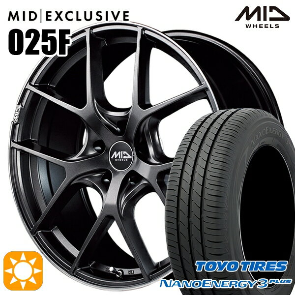 【取付対象】215/55R17 94V トーヨー ナノエナジー3プラス MID RMP 025F セミグロスGM/リムDCロゴMC 17インチ 7.0J 5H100 サマータイヤホイールセット