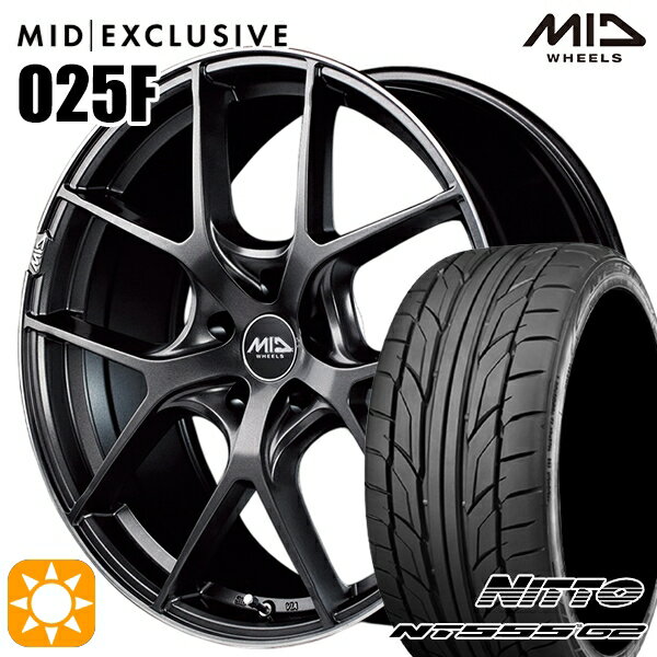 【取付対象】225/35R19 88Y XL ニットー NT555 G2 MID RMP 025F セミグロスGM/リムDCロゴMC 19インチ 8.0J 5H114.3 サマータイヤホイールセット