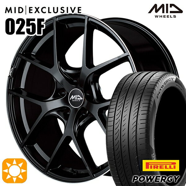 【取付対象】C-HR ヴェゼル 225/50R18 95W ピレリ パワジー MID RMP 025F セミグロスBK/リムエッジDCロゴMC 18インチ 8.0J 5H114.3 サマータイヤホイールセット