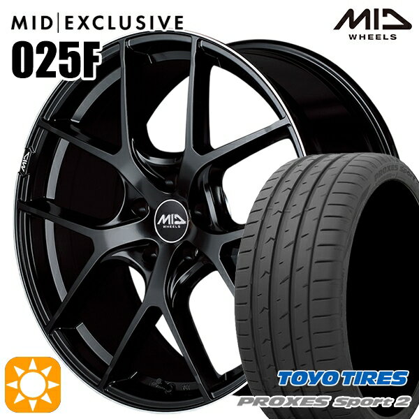 【取付対象】225/40R19 93Y XL トーヨー プロクセススポーツ2 MID RMP 025F セミグロスBK/リムエッジDCロゴMC 19インチ 8.0J 5H114.3 サマータイヤホイールセット