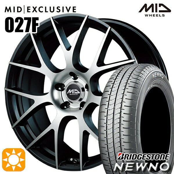 【取付対象】225/50R18 95V ブリヂストン ニューノ MID RMP 027F セミグロスガンメタ/ポリッシュ 18インチ 7.0J 5H114.3 サマータイヤホイールセット