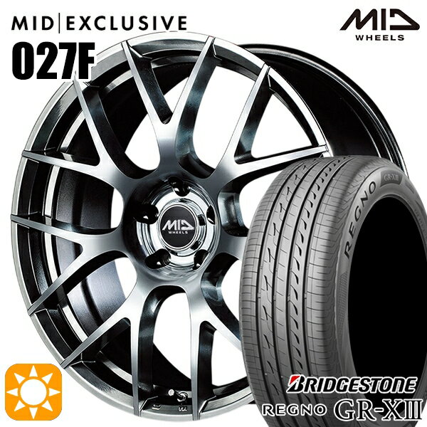 【取付対象】ジェイド アクセラ 225/40R18 92W XL ブリヂストン レグノ GR-X3 MID RMP 027F ハイパーメタルコート/ミラーカット 18インチ 7.0J 5H114.3 サマータイヤホイールセット