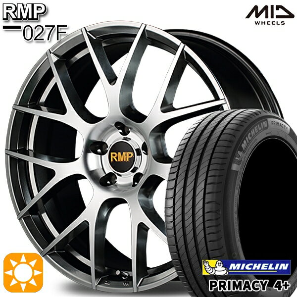 【取付対象】アイシス ノア 215/45R17 91W XL ミシュラン プライマシー4プラス MID RMP 027F ハイパーメタルコート/ミラーカット 17インチ 7.0J 5H114.3 サマータイヤホイールセット