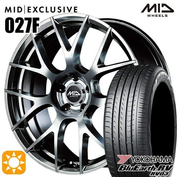 【取付対象】リーフ レヴォーグ 215/50R17 95V XL ヨコハマ ブルーアース RV03 MID RMP 027F ハイパーメタルコート/ミラーカット 17インチ 7.0J 5H114.3 サマータイヤホイールセット