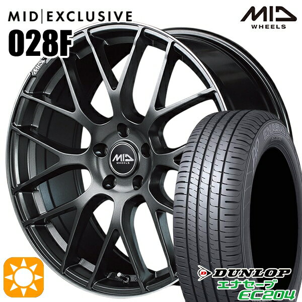 【取付対象】225/45R18 95W XL ダンロップ エナセーブ EC204 MID RMP 028F セミグロスGM/リムDCロゴMC 18インチ 8.0J 5H114.3 サマータイヤホイールセット