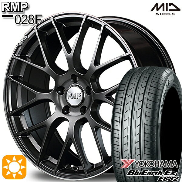 【取付対象】セレナ 215/40R18 85W ヨコハマ ブルーアース ES32 MID RMP 028F セミグロスGM/リムDCロゴMC 18インチ 7.0J 5H114.3 サマータイヤホイールセット