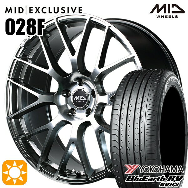 【最大2,000円OFFクーポン】225/40R19 93W XL ヨコハマ ブルーアース RV03 MID RMP 028F ハイパーメタルコート/ミラーカット 19インチ 8.0J 5H114.3 サマータイヤホイールセット