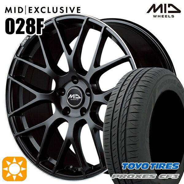 【取付対象】ジェイド アクセラ 225/40R18 92W XL トーヨー プロクセス CF3 MID RMP 028F セミグロスBK/リムエッジDCロゴMC 18インチ 7.0J 5H114.3 サマータイヤホイールセット