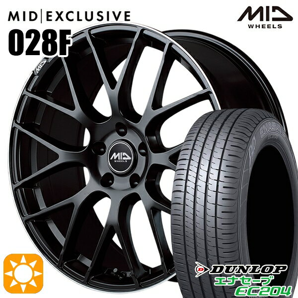 【取付対象】アクセラ アテンザ 215/45R18 93W XL ダンロップ エナセーブ EC204 MID RMP 028F セミグロスBK/リムエッジDCロゴMC 18インチ 7.0J 5H114.3 サマータイヤホイールセット