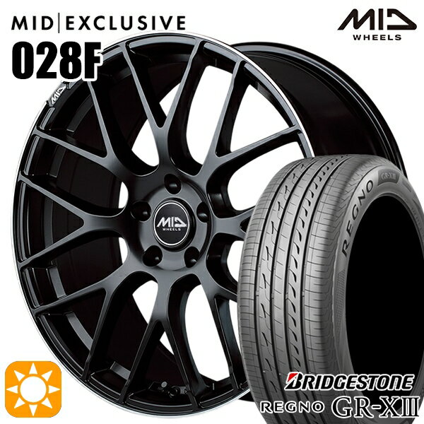 【取付対象】アクセラ アテンザ 215/45R18 93W XL ブリヂストン レグノ GR-X3 MID RMP 028F セミグロスBK/リムエッジDCロゴMC 18インチ 7.0J 5H114.3 サマータイヤホイールセット