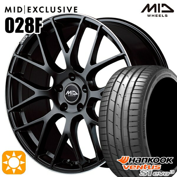 【取付対象】C-HR カローラクロス 225/45R19 96Y XL ハンコック veNtus S1 evo3 K127 MID RMP 028F セミグロスBK/リムエッジDCロゴMC 19インチ 8.0J 5H114.3 サマータイヤホイールセット