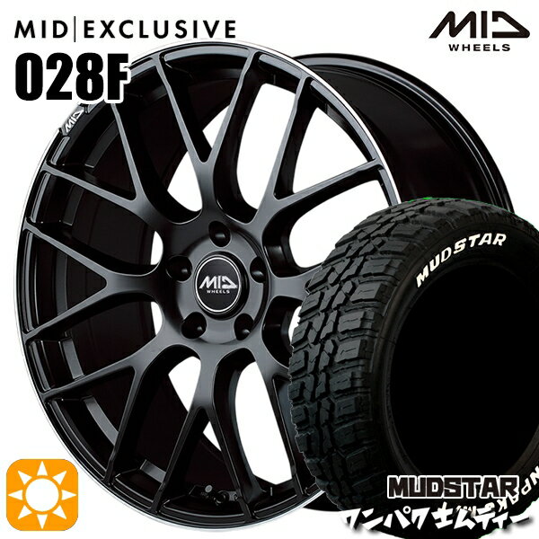 【取付対象】ヴェゼル レガシィ 225/60R18 100T WL マッドスター ワンパク M/T ホワイトレター MID RMP 028F セミグロスBK/リムエッジDCロゴMC 18インチ 7.0J 5H114.3 サマータイヤホイールセット