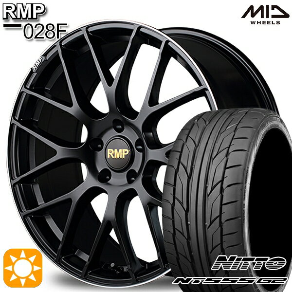 【取付対象】ノア ヴォクシー 215/35R19 85Y XL ニットー NT555 G2 MID RMP 028F セミグロスBK/リムエッジDCロゴMC 19インチ 8.0J 5H114.3 サマータイヤホイールセット