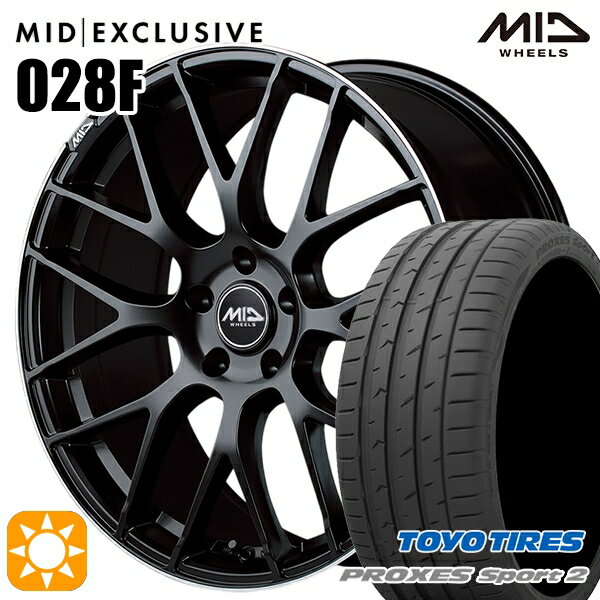 【取付対象】225/45R18 95Y XL トーヨー プロクセススポーツ2 MID RMP 028F セミグロスBK/リムエッジDCロゴMC 18インチ 8.0J 5H114.3 サマータイヤホイールセット