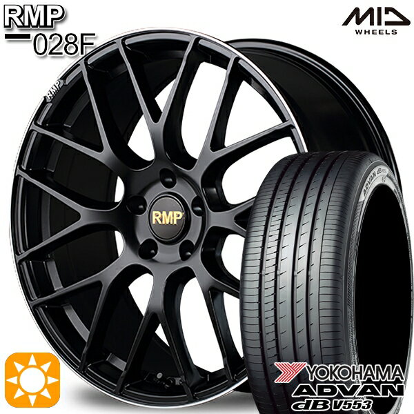 【取付対象】マツダ6 エクストレイル 225/60R18 104W XL ヨコハマ アドバンデシベル V553 MID RMP 028F セミグロスBK/リムエッジDCロゴMC 18インチ 8.0J 5H114.3 サマータイヤホイールセット