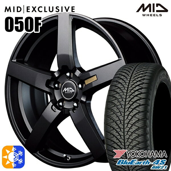 アイシス ノア 215/45R17 91W XL ヨコハマ ブルーアース 4S AW21 MID RMP 050F セミグロスガンメタ 17インチ 7.0J 5H114.3 オールシーズンタイヤホイールセット