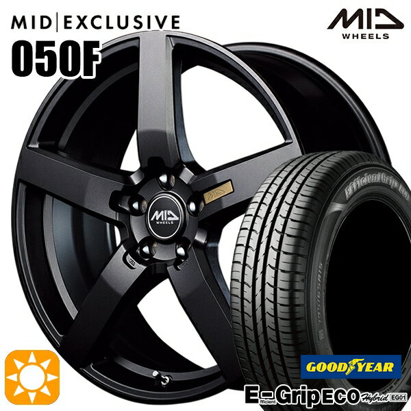 【取付対象】レガシィB4 エクシーガ 215/50R17 91V グッドイヤー エフィシェントグリップ エコ EG01 MID RMP 050F セミグロスガンメタ 17インチ 7.0J 5H100 サマータイヤホイールセット
