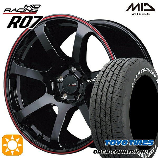 【取付対象】225/60R18 100H トーヨー オープンカントリー H/T2 WL MID RMPレーシング R07 ブラック/リムレッドライン 18インチ 7.5J 5H114.3 サマータイヤホイールセット