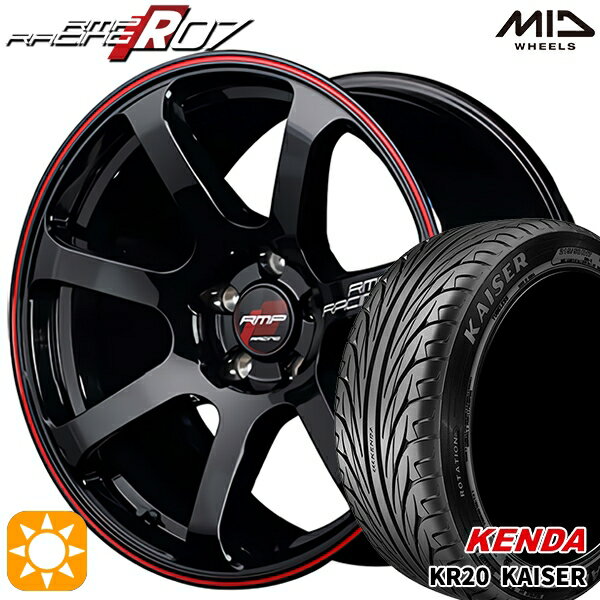 【取付対象】アイシス ノア 215/45R17 91H ケンダ カイザー KR20 MID RMPレーシング R07 ブラック/リムレッドライン 17インチ 7.0J 5H114.3 サマータイヤホイールセット