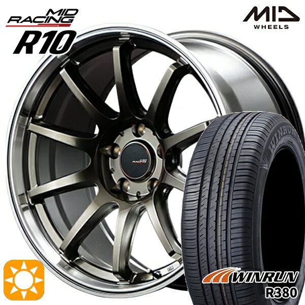 【取付対象】マツダ6 エクストレイル 225/60R18 104V XL ウィンラン R380 MID RMPレーシング R10 レーシングチタンシルバー/リムポリッシュ 18インチ 7.5J 5H114.3 サマータイヤホイールセット