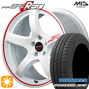 【取付対象】アイシス ノア/ヴォクシー 215/45R17 91W XL トーヨー プロクセス CF3 MID RMPレーシング R50 ホワイト/リムレッドライン 17インチ 7.0J 5H114.3 サマータイヤホイールセット