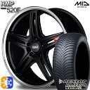 225/45R18 95H XL ダンロップ ALL SEASON MAXX AS1 MID RMP 520F セミグロスブラック/リムポリッシュ 18インチ 8.0J 5H114.3 オールシーズンタイヤホイールセット