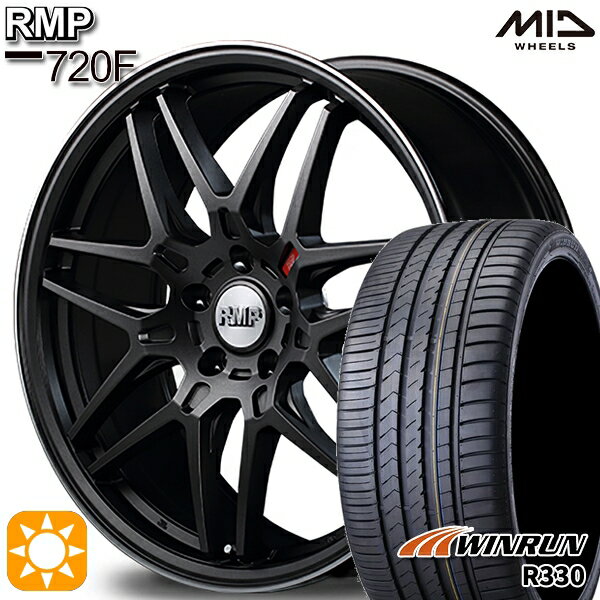 【取付対象】225/35R20 93W XL ウィンラン R330 MID RMP 720F セミグロスガンメタ/リムポリッシュ 20インチ 8.5J 5H114.3 サマータイヤホイールセット