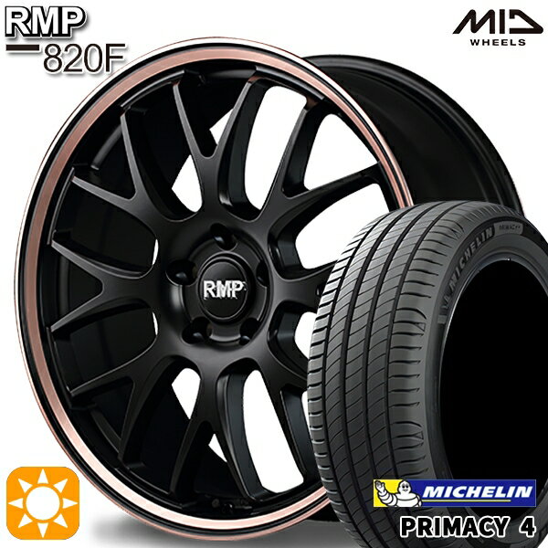 【取付対象】マークX レクサスIS 235/40R19 96W XL VOL ミシュラン プライマシー4 MID RMP 820F セミグロスBK/デュアルP/ピンクゴールドC 19インチ 8.0J 5H114.3 サマータイヤホイールセット