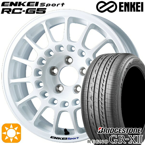 【最大2,000円OFFクーポン】マツダ2 ノート 185/65R15 88H ブリヂストン レグノ GRX2 ENKEI エンケイ エンケイ スポーツ RC-G5 ホワイト 15インチ 6.5J 4H100 サマータイヤホイールセット