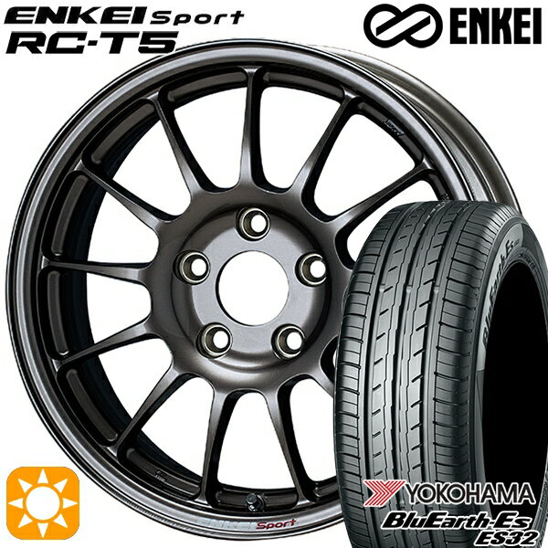 【取付対象】205/55R16 91V ヨコハマ ブルーアース ES32 ENKEI エンケイスポーツ RC-T5 ダークシルバー 16インチ 6.5J 5H100 サマータイヤホイールセット