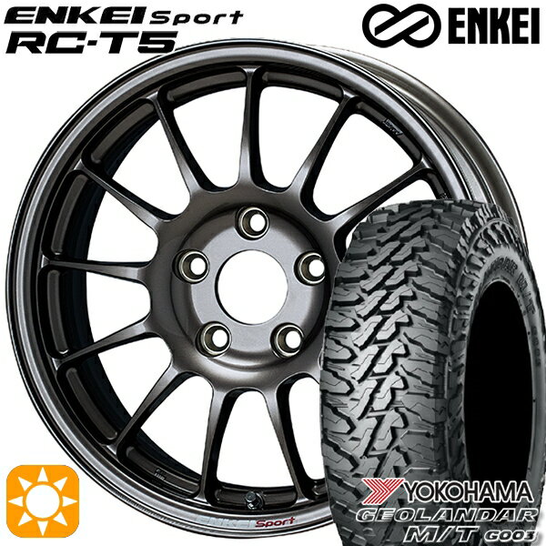 【取付対象】225/70R16 103S ヨコハマ ジオランダーM/T G003 ENKEI エンケイスポーツ RC-T5 ダークシルバー 16インチ 6.5J 5H114.3 サマータイヤホイールセット
