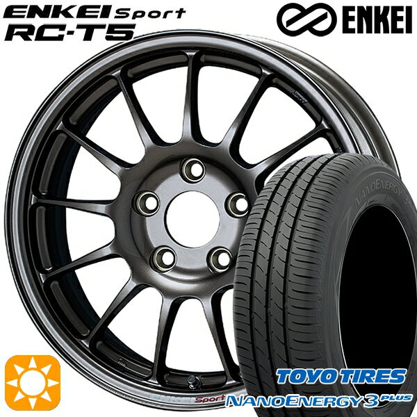 【取付対象】195/65R15 91H トーヨー ナノエナジー3プラス ENKEI エンケイスポーツ RC-T5 ダークシルバー 15インチ 6.0J 5H114.3 サマータイヤホイールセット