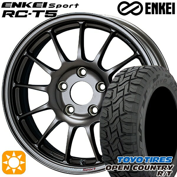 【取付対象】215/70R16 100Q トーヨー オープンカントリー R/T ENKEI エンケイスポーツ RC-T5 ダークシルバー 16インチ 6.5J 5H114.3 サマータイヤホイールセット